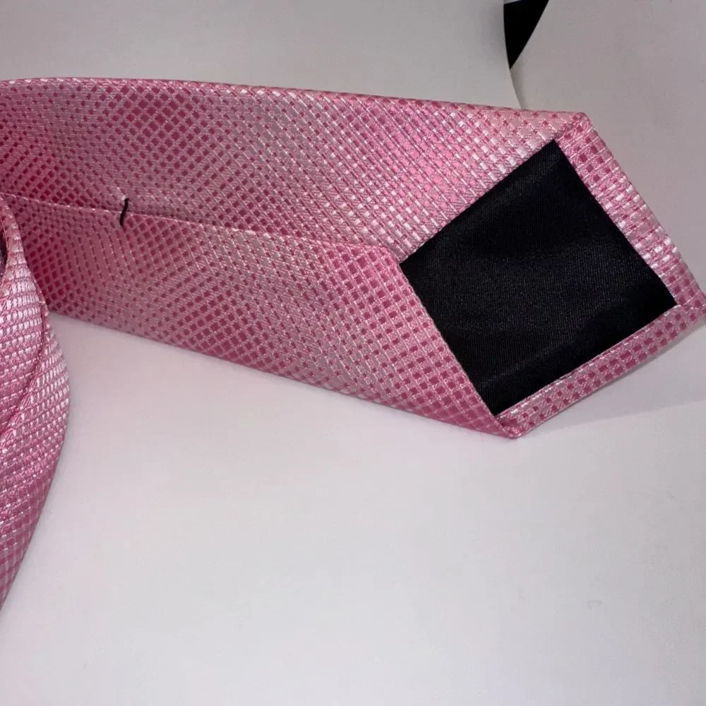Perry Ellis‎ Portfolio Pink Polyester Neck Tie - Textured Design